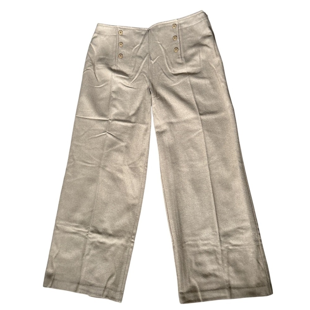 NWOT J.G. Hook Camel Wool Wide Leg High Rise Pants, Size 14 Petite, Casual